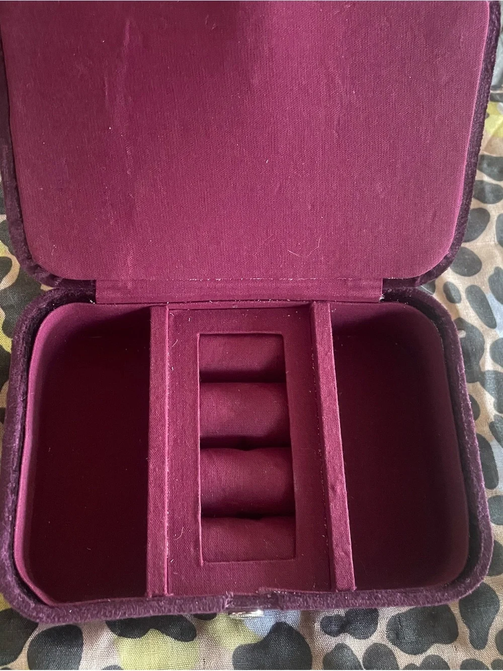 Velvet Jewelry Organizer Case in Deep Burgundy